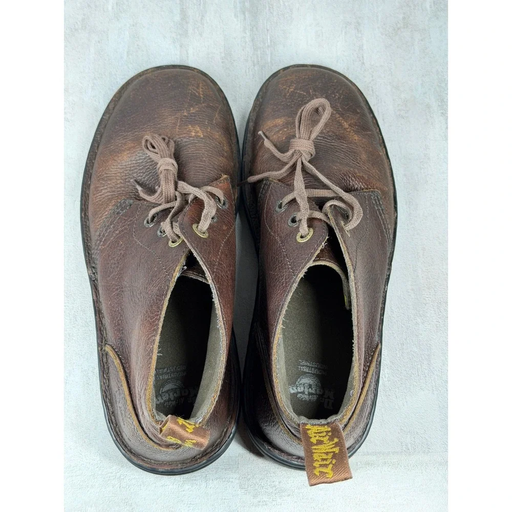 Dr. Martens Industrial Brown Pebbled Leather Chukka Boots Slip Resistant Mens 11